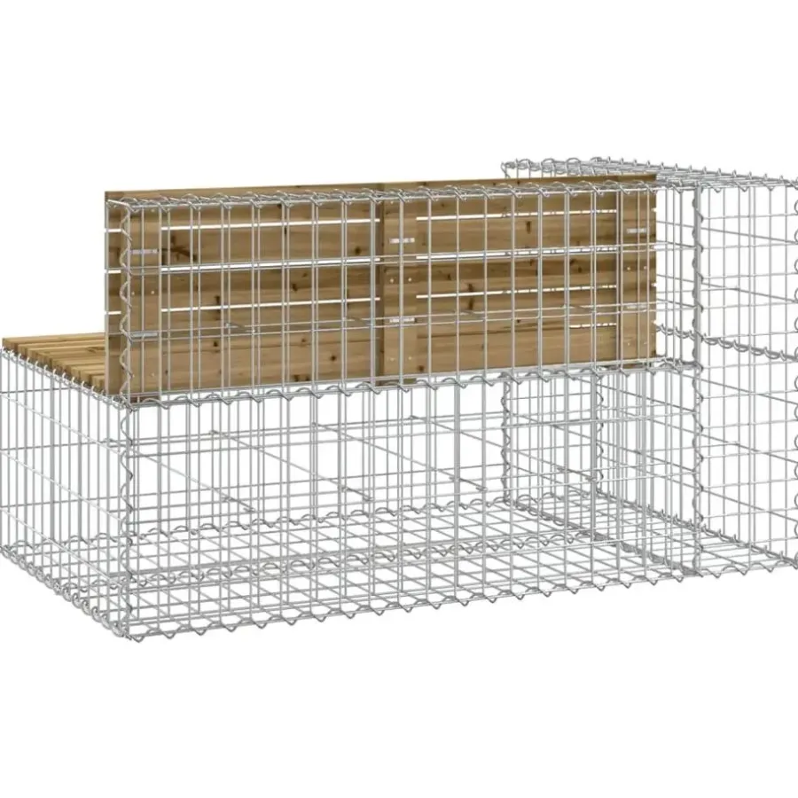 vidaXL - Tuinbank schanskorfontwerp - Geïmpregneerd grenenhout - 122x71x65,5 cm