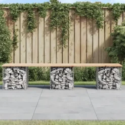 vidaXL - Tuinbank schanskorfontwerp - Massief grenenhout - 203x44x42 cm