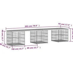 Tuinbanken-vidaXL - Tuinbank schanskorfontwerp - Geïmpregneerd grenenhout - 203x44x42 cm