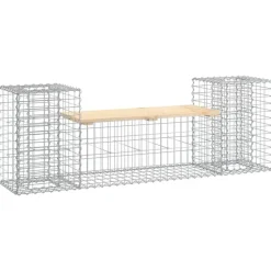 vidaXL - Tuinbank schanskorfontwerp - Massief grenenhout - 183x41x60,5 cm
