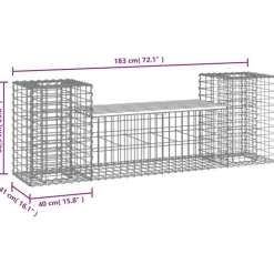 vidaXL - Tuinbank schanskorfontwerp - Massief grenenhout - 183x41x60,5 cm