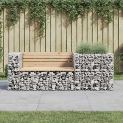 vidaXL - Tuinbank schanskorfontwerp - Massief grenenhout - 192x71x65,5 cm