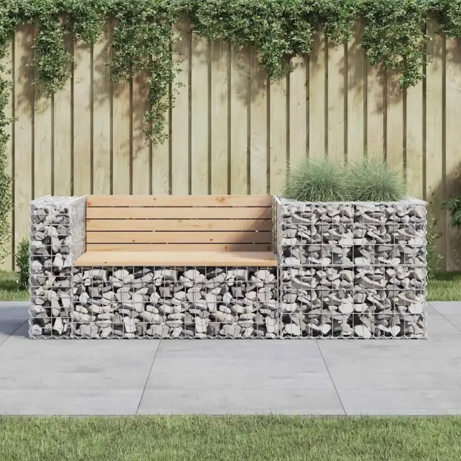 vidaXL - Tuinbank schanskorfontwerp - Massief grenenhout - 192x71x65,5 cm
