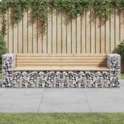 Tuinbanken-vidaXL - Tuinbank schanskorfontwerp - Massief grenenhout - 244x71x65,5 cm