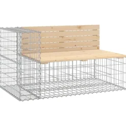 Tuinbanken-vidaXL - Tuinbank schanskorfontwerp - Massief grenenhout - 244x71x65,5 cm
