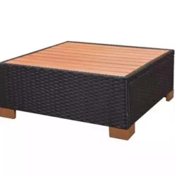 Loungesets-vidaXL - Tuinbank Set - Zwart - Poly rattan
