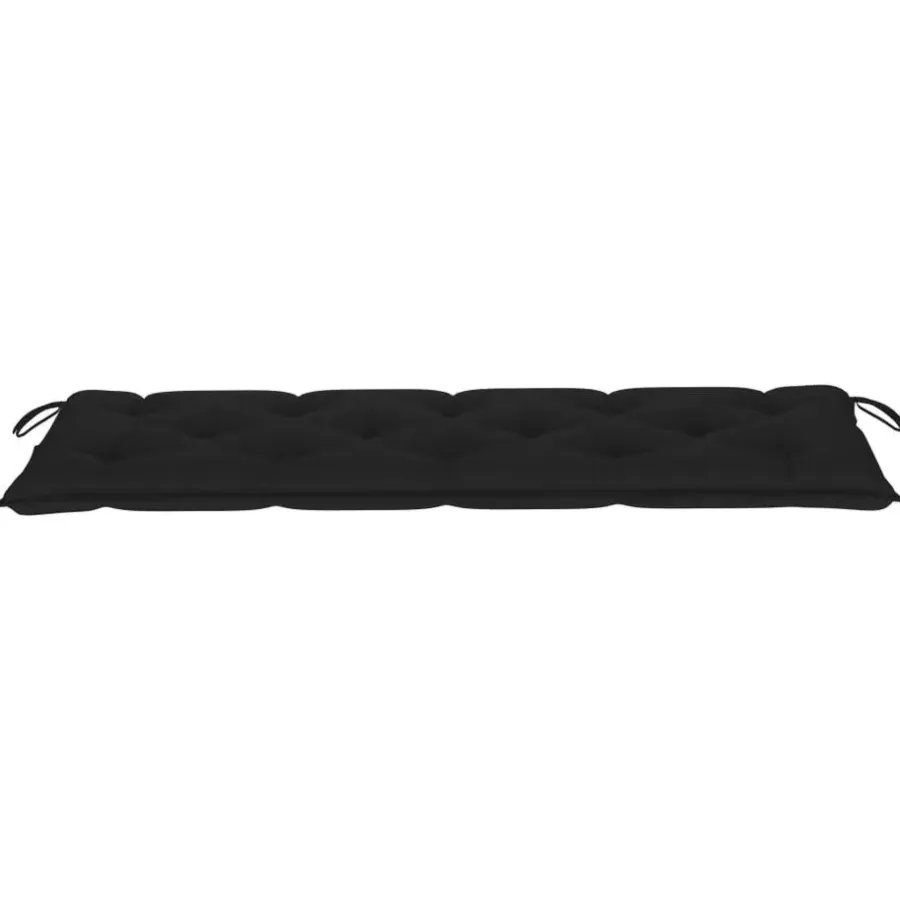 vidaXL - Tuinbank stapelbaar met zwart kussen - Teakhout - 159x57.5x90 cm