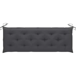 Tuinbanken-vidaXL - Tuinbank stapelbaar met antraciet kussen - Teakhout - 159x57.5x90 cm