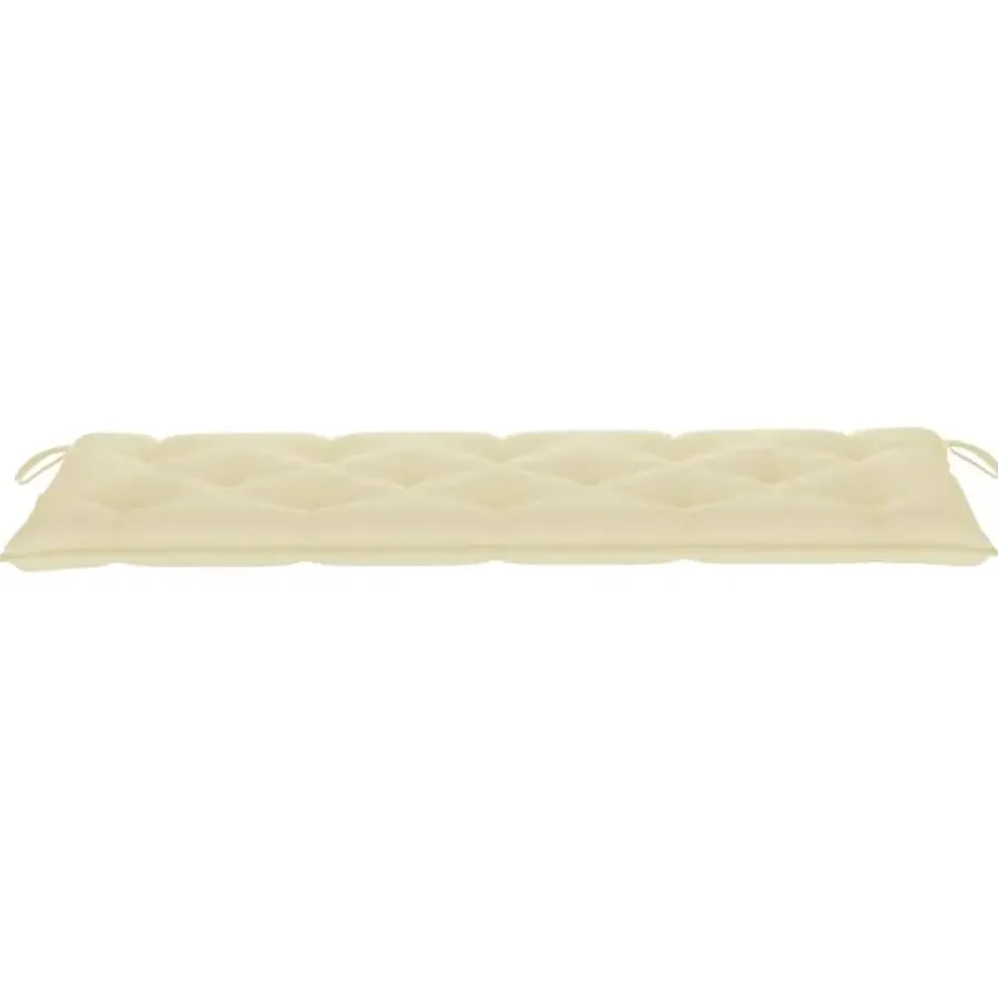 vidaXL - Tuinbank stapelbaar met crème kussen - Teakhout - 159x57.5x90 cm