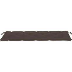 vidaXL - Tuinbank stapelbaar met taupe kussen - Teakhout - 159x57.5x90 cm