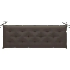 vidaXL - Tuinbank stapelbaar met taupe kussen - Teakhout - 159x57.5x90 cm