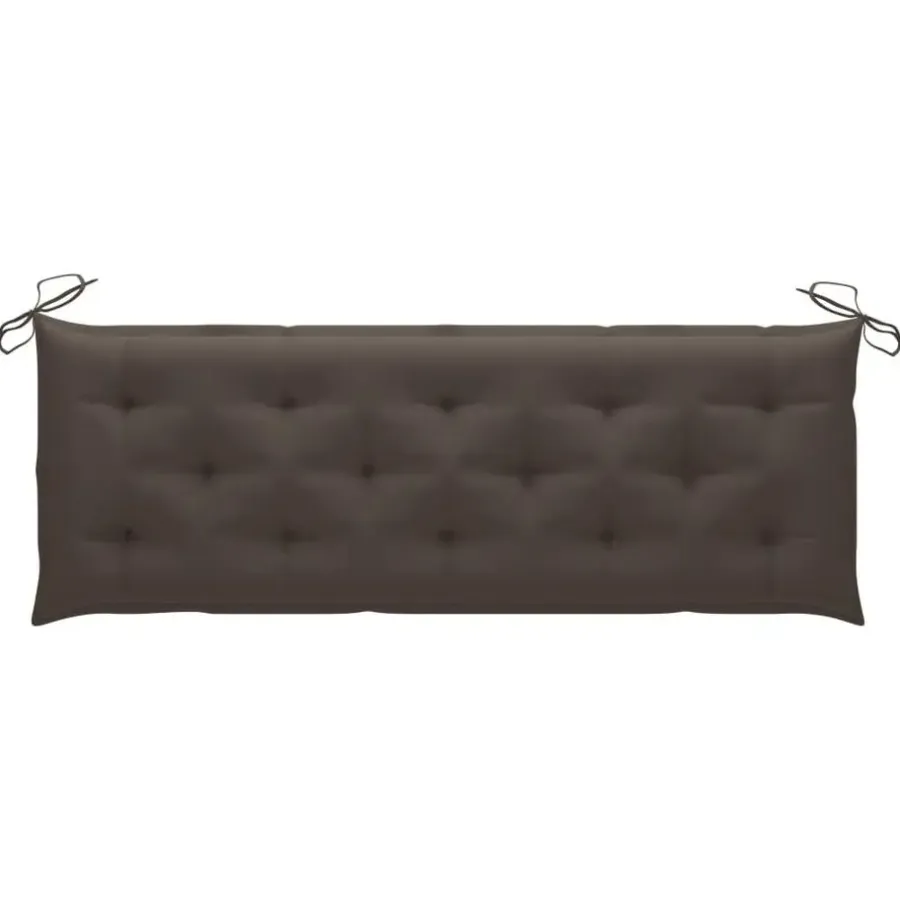vidaXL - Tuinbank stapelbaar met taupe kussen - Teakhout - 159x57.5x90 cm