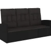 Loungebanken-vidaXL - Tuinbank Verstelbare met kussens - Zwart - poly rattan - 173x62x95 cm