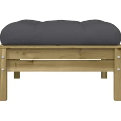 vidaXL - Tuinbank 2-zits - Bruin - Hout - Met kussens en voetenbank