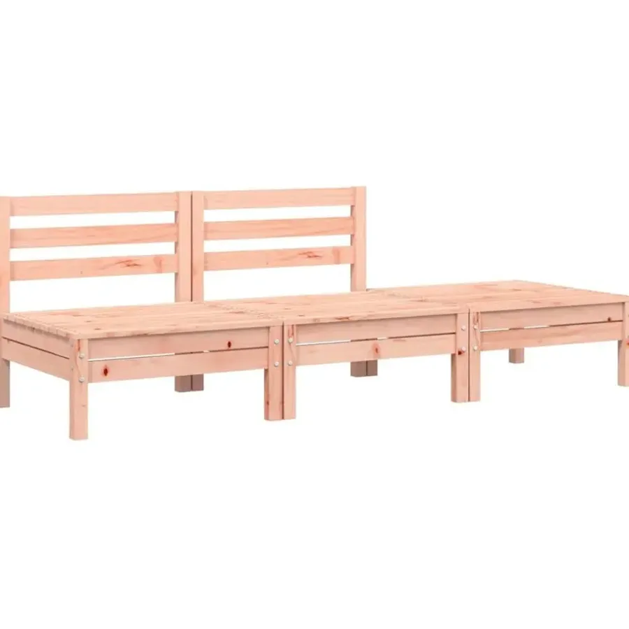 Loungebanken-vidaXL - Tuinbank 2-zits - Bruin - Hout - Met kussens en voetenbank
