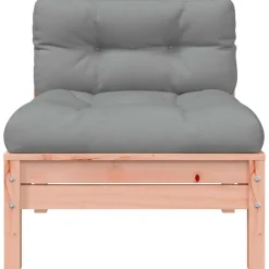 Loungebanken-vidaXL - Tuinbank 2-zits - Bruin - Hout - Met kussens en voetenbank