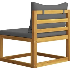 Loungebanken-vidaXL - Tuinbank 3-zits - Grijs - Acaciahout - Met kussens