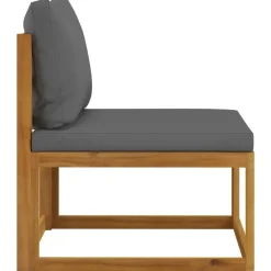 Loungebanken-vidaXL - Tuinbank 3-zits - Grijs - Acaciahout - Met kussens