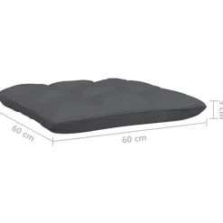 Loungebanken-vidaXL - Tuinbank 2-zits - Zwart - Grenenhout - Met antraciet kussens