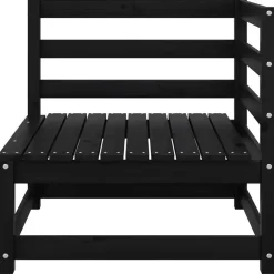 Loungebanken-vidaXL - Tuinbank 2-zits - Zwart - Grenenhout - Met kussens