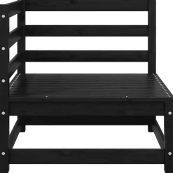 Loungebanken-vidaXL - Tuinbank 2-zits - Zwart - Grenenhout - Met kussens