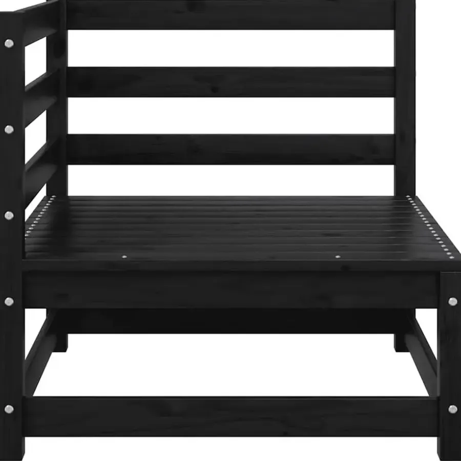 Loungebanken-vidaXL - Tuinbank 2-zits - Zwart - Grenenhout - Met kussens