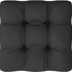 Loungebanken-vidaXL - Tuinbank 2-zits - Zwart - Grenenhout - Met kussens