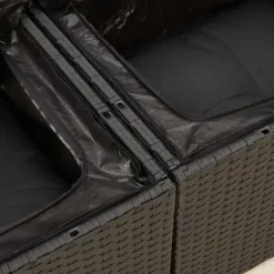 vidaXL - Tuinbank 2-zits - Zwart - Poly rattan - Met kussens