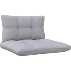 Loungebanken-vidaXL - Tuinbank 2-zits- Grijs - Grenenhout - Met kussens