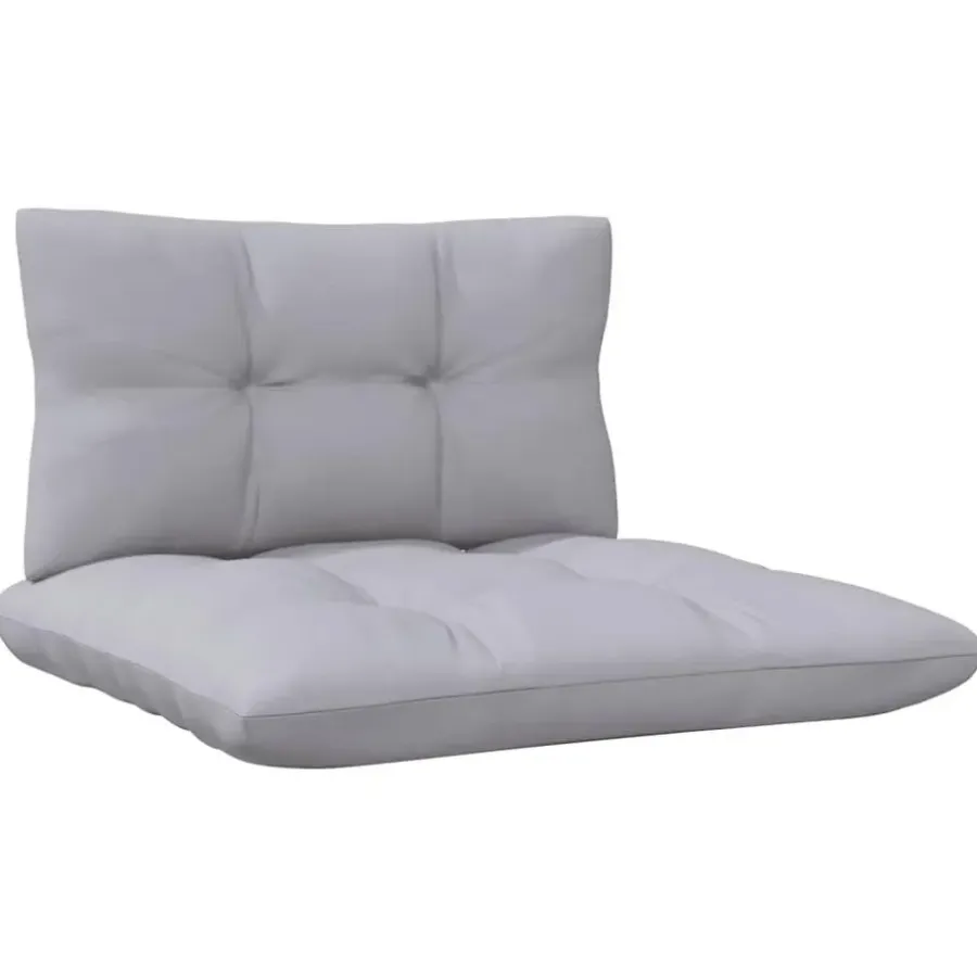 Loungebanken-vidaXL - Tuinbank 2-zits- Grijs - Grenenhout - Met kussens