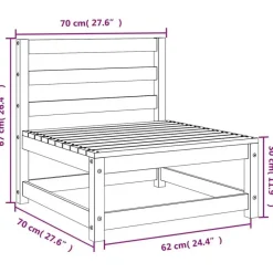 Loungeset Elementen-vidaXL - Tuinbank zonder armleuningen - Wit - Grenenhout - 70x70 67 cm