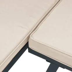 Tuinbanken-vidaXL - Tuinbanken met taupe kussens - Gepoedercoat staal - 2 stuks