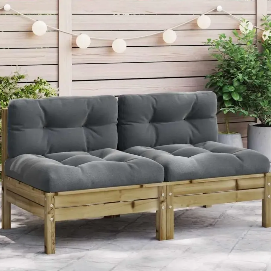 Tuinbanken-vidaXL - Tuinbanken zonder armleuninge - Bruin - Hout - 2 stuks