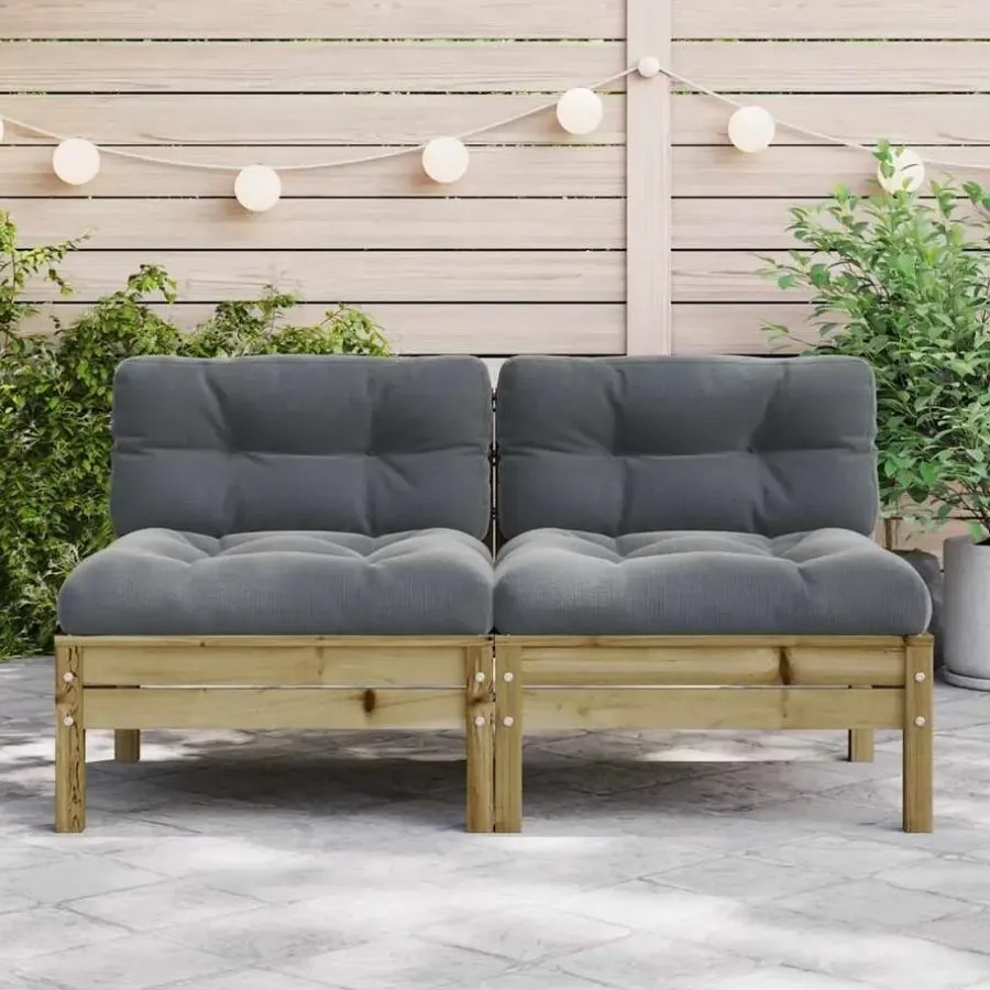 Tuinbanken-vidaXL - Tuinbanken zonder armleuninge - Bruin - Hout - 2 stuks