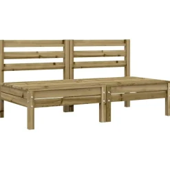 Tuinbanken-vidaXL - Tuinbanken zonder armleuninge - Bruin - Hout - 2 stuks