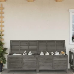 Kussenboxen-vidaXL - Tuinbox - Antraciet - Bewerkt hout