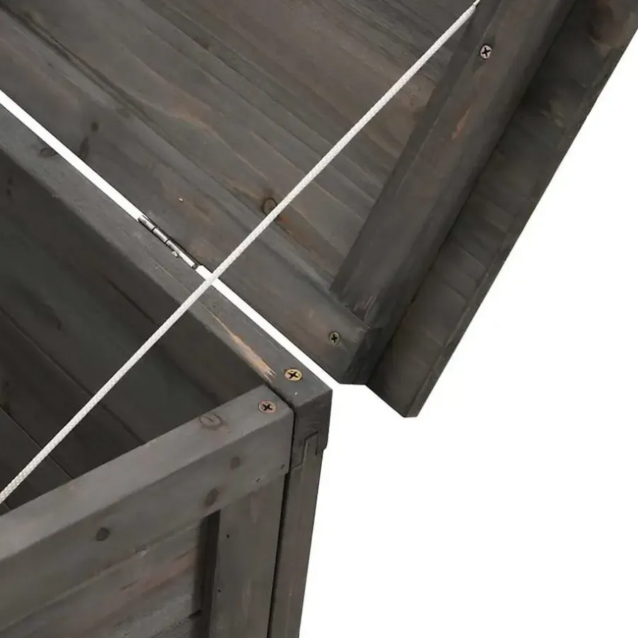 Kussenboxen-vidaXL - Tuinbox - Antraciet - Bewerkt hout