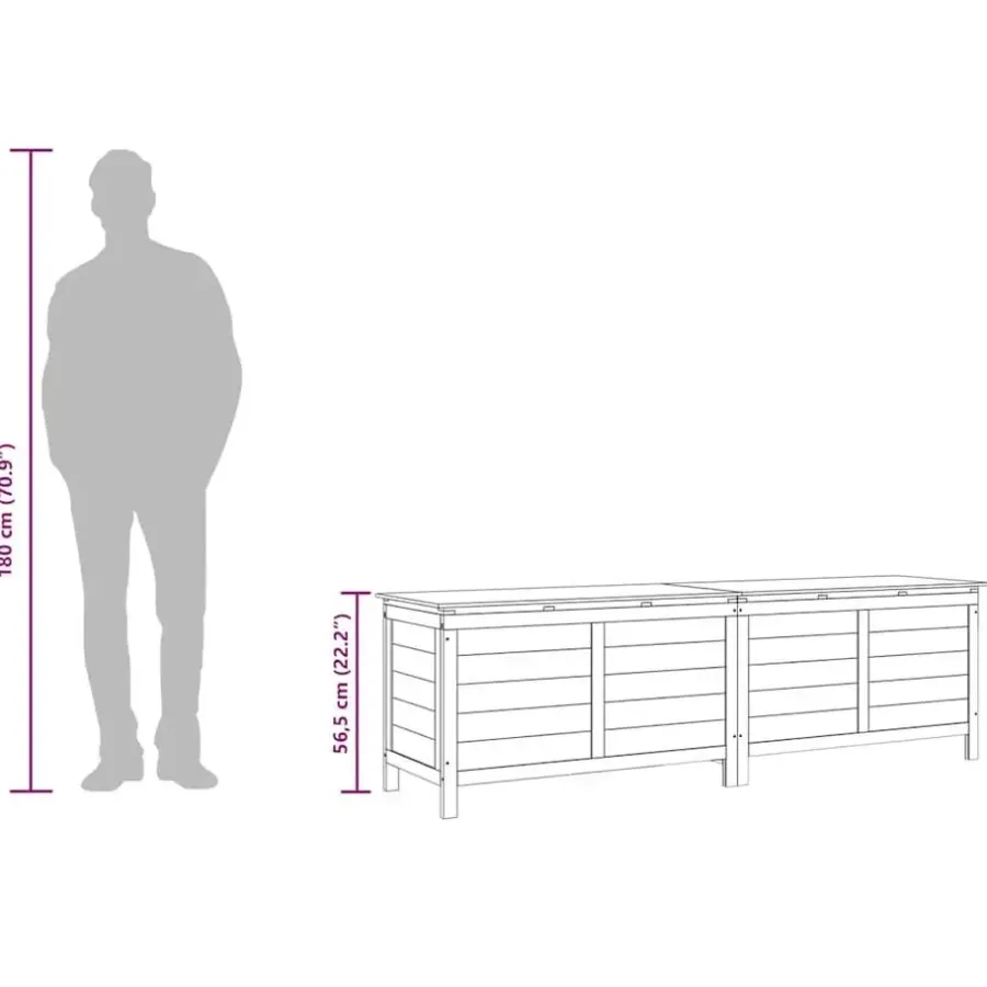 Kussenboxen-vidaXL - Tuinbox - Antraciet - Bewerkt hout