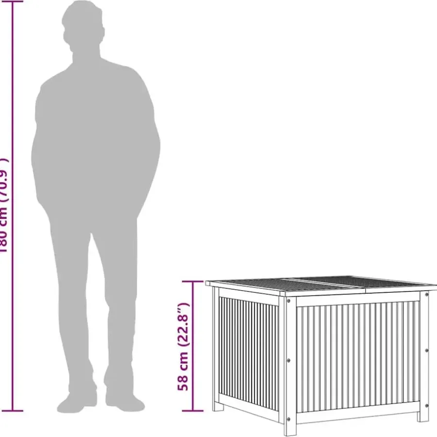 Kussenboxen-vidaXL - Tuinbox - Bruin - Acaciahout