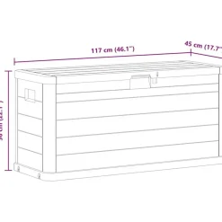 Kussenboxen-vidaXL - Tuinbox - Grijs - Kunststof
