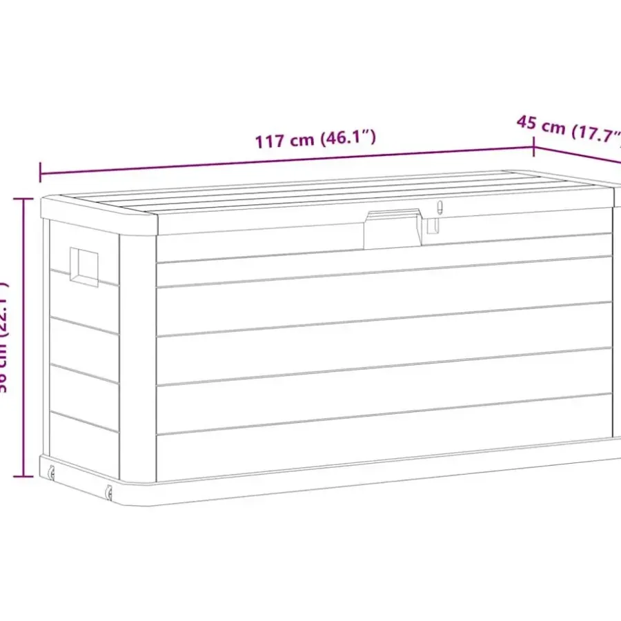 Kussenboxen-vidaXL - Tuinbox - Grijs - Kunststof