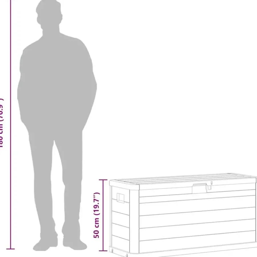 Kussenboxen-vidaXL - Tuinbox - Grijs - Kunststof