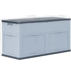 Kussenboxen-vidaXL - Tuinbox - Grijs - Kunststof