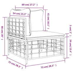 vidaXL - Tuinhoekbank - Antraciet - Poly rattan - Met kussens