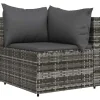 Loungeset Elementen-vidaXL - Tuinhoekbank - Grijs - Poly rattan - Met kussens
