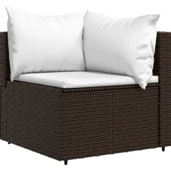 Loungebanken-vidaXL - Tuinhoekbanken - Bruin - Poly rattan - Met kussens