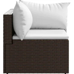 Loungebanken-vidaXL - Tuinhoekbanken - Bruin - Poly rattan - Met kussens