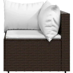 Loungebanken-vidaXL - Tuinhoekbanken - Bruin - Poly rattan - Met kussens
