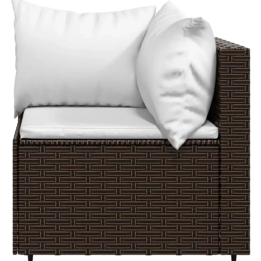 Loungebanken-vidaXL - Tuinhoekbanken - Bruin - Poly rattan - Met kussens