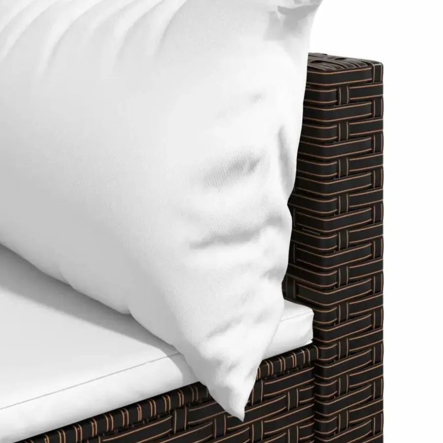 Loungebanken-vidaXL - Tuinhoekbanken - Bruin - Poly rattan - Met kussens